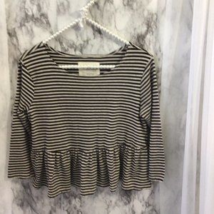 We The Free Black White Stripe Crop Top Size XS #271